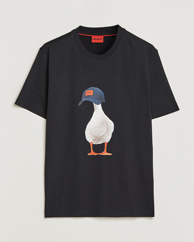 Herr |  | HUGO | Ducky Printed Crew Neck T-Shirt Black