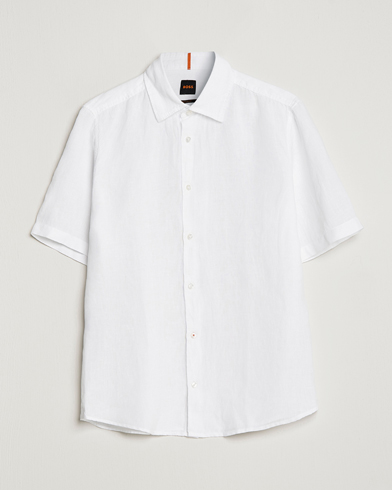 Herr |  | BOSS Casual | Rash Linen Short Sleeve Shirt White