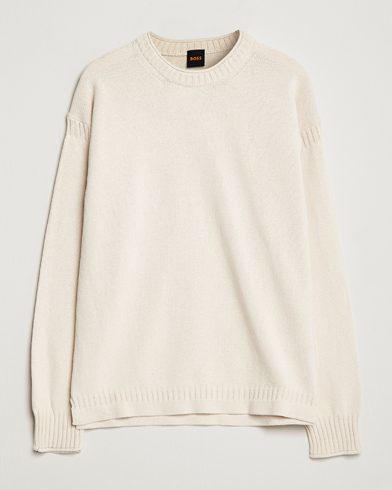 Herr | Tröjor | BOSS ORANGE | Arcott Knitted Sweater Open White