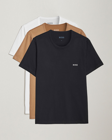 Herr | T-Shirts | BOSS BLACK | 3-Pack Crew Neck T-Shirt Beige/White/Black
