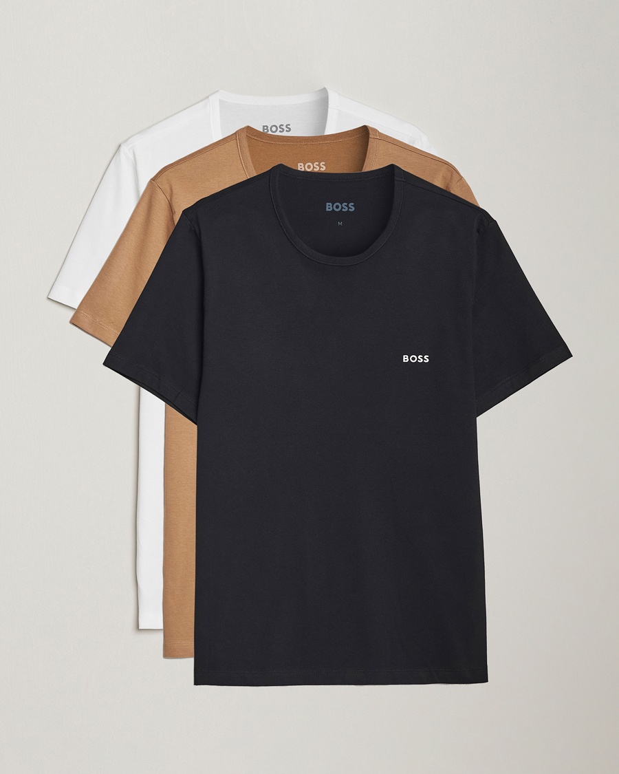 Herr | BOSS | BOSS | 3-Pack Crew Neck T-Shirt Beige/White/Black