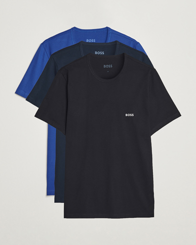 Herr | BOSS BLACK | BOSS BLACK | 3-Pack Crew Neck T-Shirt Blue/Navy/Dark Blue