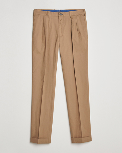 Herr | Uddabyxor | Incotex | Carrot Fit Popelino Lightweight Cotton Trousers Khaki