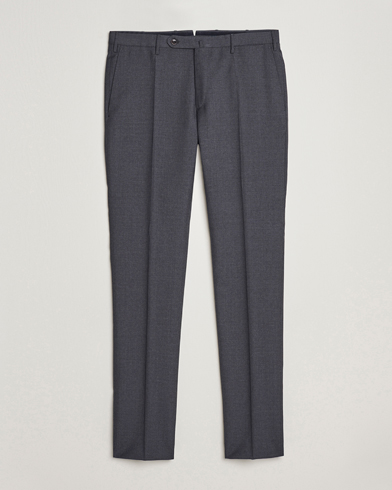 Herr | Kostymbyxor | Incotex | Slim Fit Tropical Wool Trousers Dark Grey