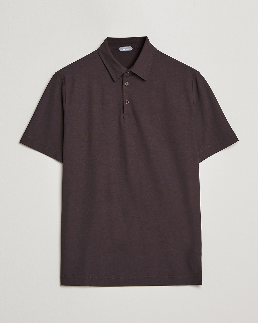 Herr | Zanone | Zanone | Ice Cotton Polo Dark Brown