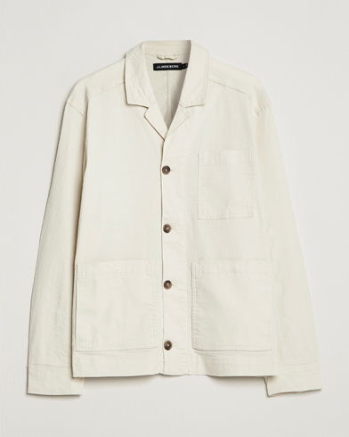 Herr | Overshirts | J.Lindeberg | Errol Linen/Cotton Workwear Overshirt Turtledove