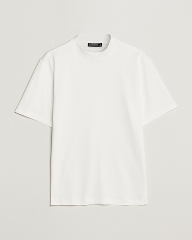 Herr | J.Lindeberg | J.Lindeberg | Ace Mock Neck Mercerized Cotton T-Shirt White