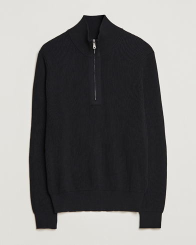 Herr | J.Lindeberg | J.Lindeberg | Alex Half Zip Organic Cotton Sweater Black