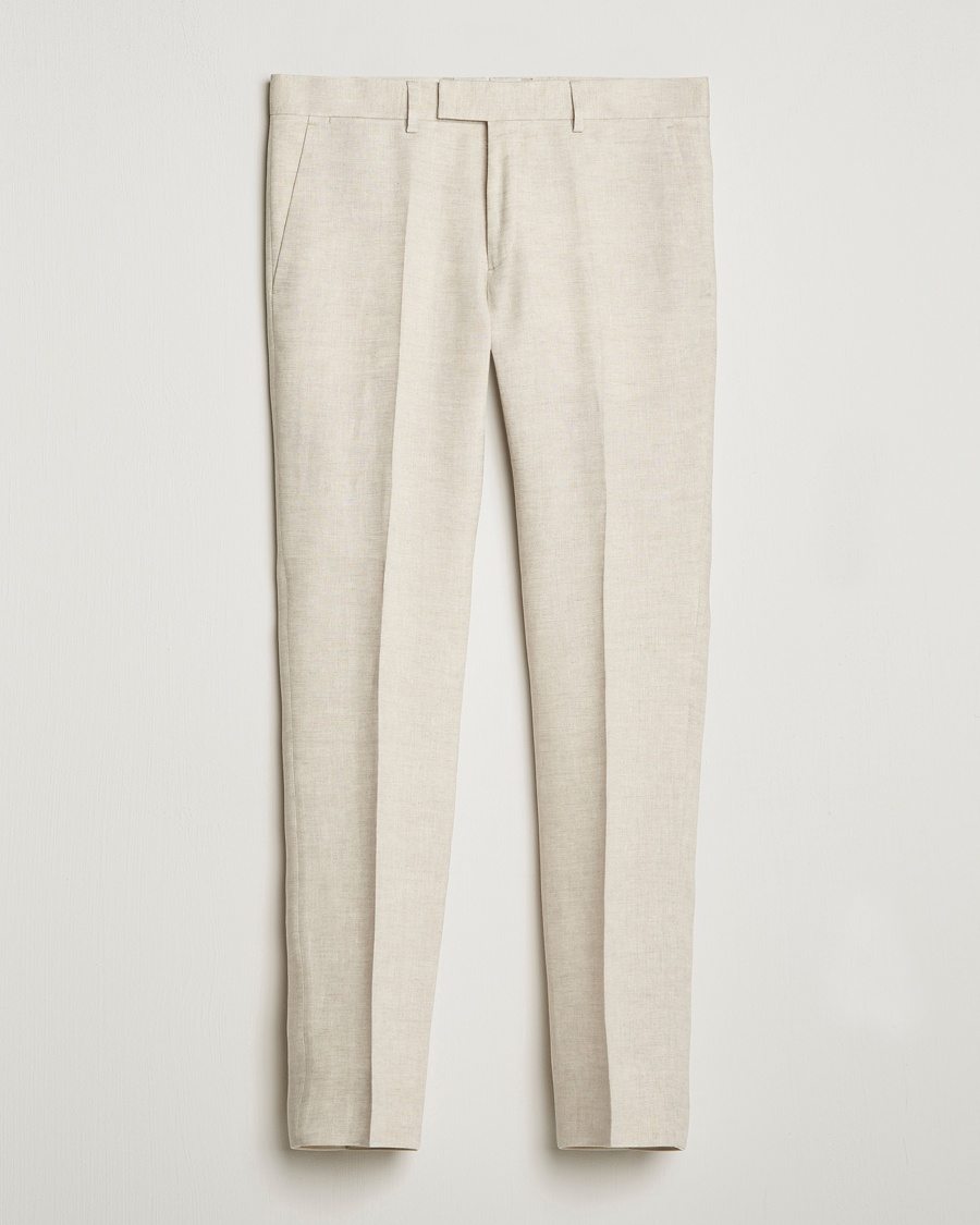 Herr | J.Lindeberg | J.Lindeberg | Grant Super Linen Trousers Safari Beige