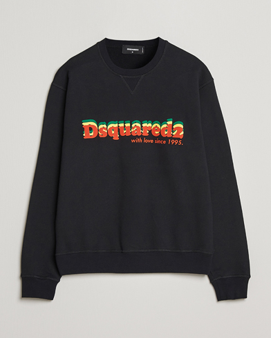 Herr | Luxury Brands | Dsquared2 | Printed Cotton Sweatshirt Black