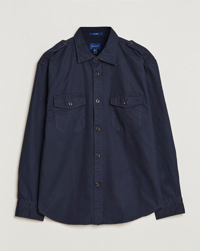 Herr | Skjortjackor | GANT | Solid Twill Overshirt Eavning Blue
