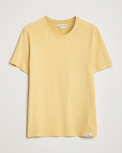 Herr | Merz b. Schwanen | Merz b. Schwanen | Organic Cotton Washed Crew Neck T-Shirt Yellow
