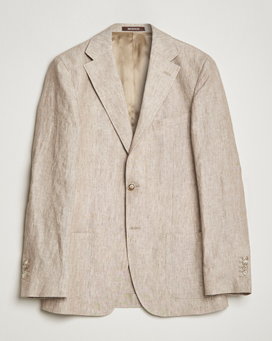 Herr | Linneavdelningen | Morris Heritage | Mike Patch Pocket Linen Suit Blazer Beige