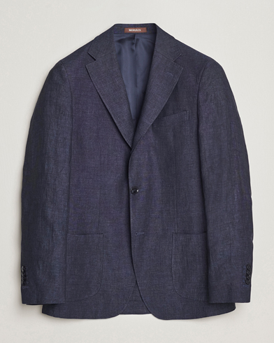Herr | Linnekavajer | Morris Heritage | Mike Patch Pocket Linen Suit Blazer Navy