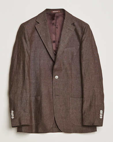 Herr | Morris Heritage | Morris Heritage | Mike Patch Pocket Linen Suit Blazer Brown