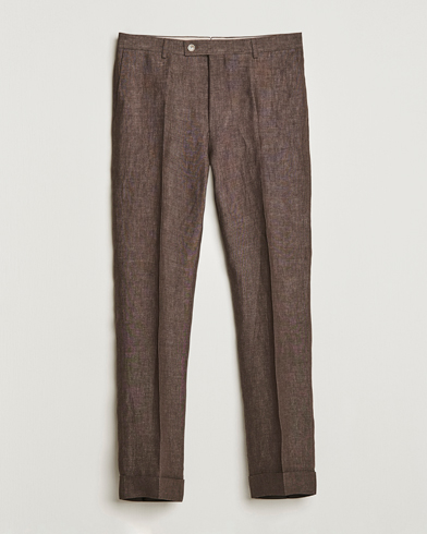 Herr | Linnebyxor | Morris Heritage | Jack Linen Suit Trousers Brown