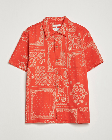 Herr | Kortärmade skjortor | Nudie Jeans | Aron Printed Short Sleeve Shirt Red