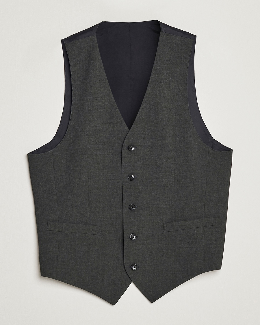 Tiger of Sweden Wayde Wool Travel Waistcoat Olive Extreme – Grön