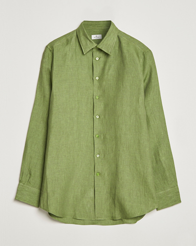 Herr | Etro | Etro | Linen Sport Shirt Green