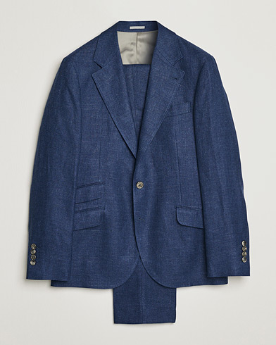 Herr |  | Brunello Cucinelli | Linen/Silk Suit Royal Blue