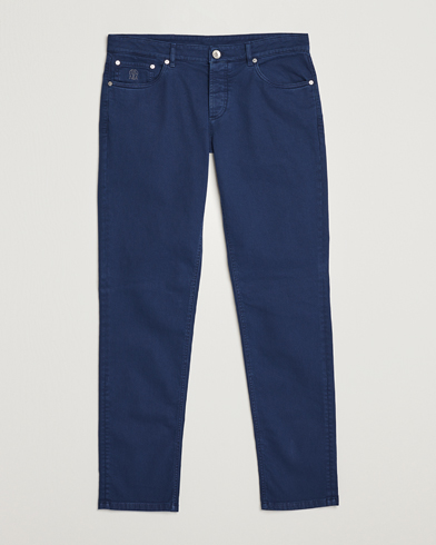 Herr | Quiet Luxury | Brunello Cucinelli | Slim Fit 5-Pocket Pants Dark Blue