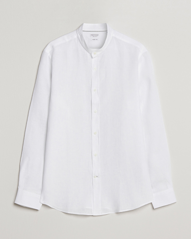 Herr | Linneavdelningen | Brunello Cucinelli | Linen Guru Collar Shirt White