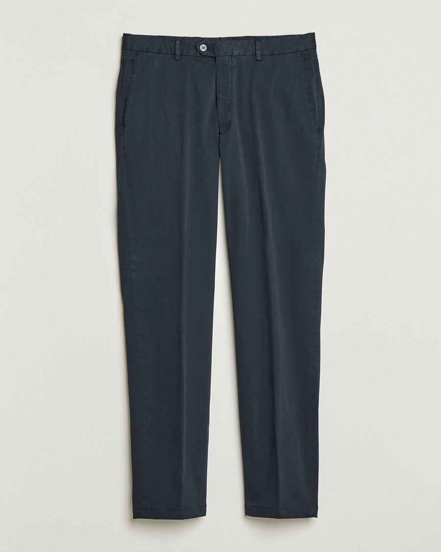 Herr | Kläder | Oscar Jacobson | Denz Casual Cotton Trousers Navy