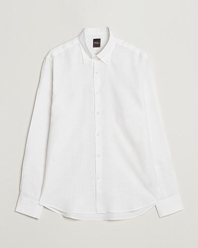 Herr |  | Oscar Jacobson | Regular Fit Button Down Linen Shirt White