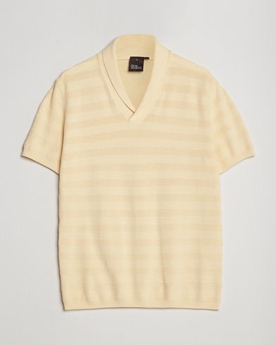 Herr | Kortärmade pikéer | Oscar Jacobson | Rolle Garment Dye Structured Cotton Polo Yellow