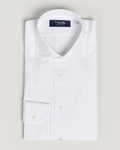 Herr | Mörk kostym | Kamakura Shirts | Slim Fit Broadcloth Shirt White