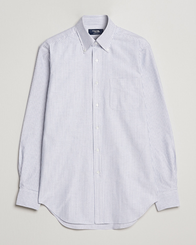 Herr | Oxfordskjortor | Kamakura Shirts | Slim Fit Striped Oxford BD Shirt Light Blue