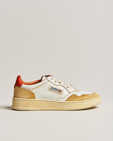 Herr | Autry | Autry | Super Vintage Low Leather/Suede Sneaker Leat White/Orange