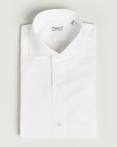 Herr |  | Finamore Napoli | Milano Slim Linen Dress Shirt White