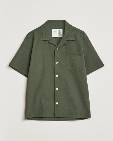 Herr | Kortärmade skjortor | Howlin' | Short Sleeve Cotton Seersucker Shirt Greenish
