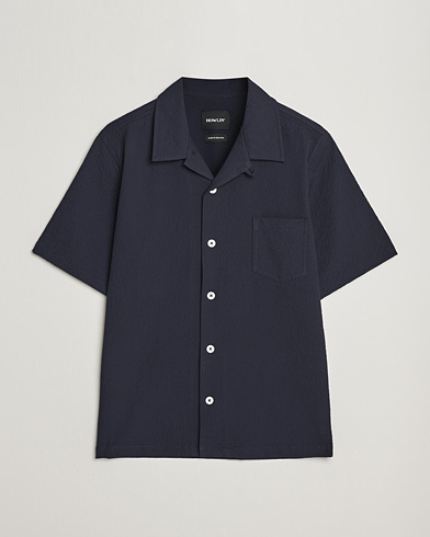 Herr | Kortärmade skjortor | Howlin' | Short Sleeve Cotton Seersucker Shirt Navy
