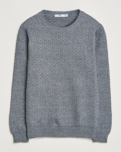 Herr | Tröjor | Inis Meáin | Fishnet Linen Sweater Stone