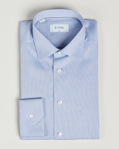 Herr | Eton | Eton | Fine Pique Shirt Light blue