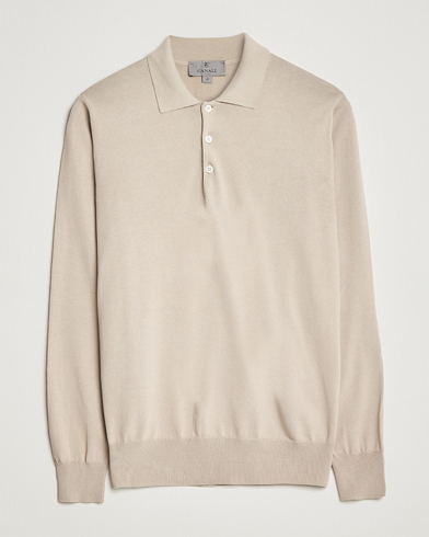 Herr | Canali | Canali | Cotton Long Sleeve Polo Beige