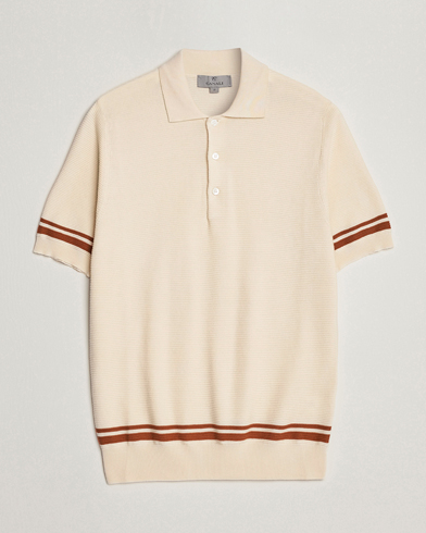 Herr | Canali | Canali | Short Sleeve Knitted Polo Beige
