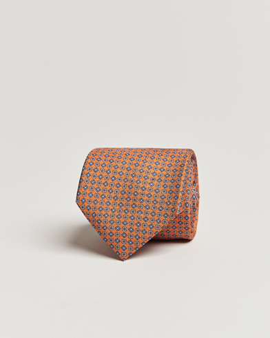 Herr |  | Canali | Micro Pattern Printed Silk Tie Orange