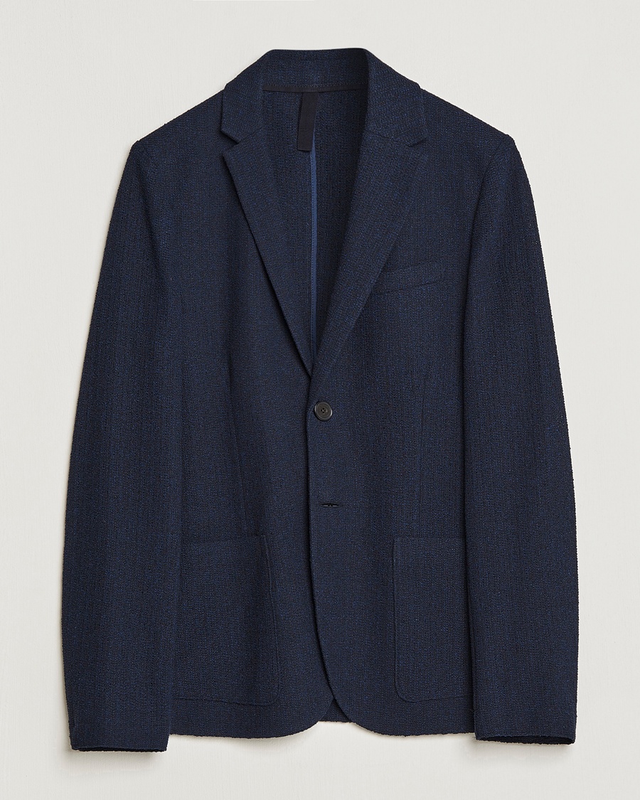 Herr | Bomullskavajer | Harris Wharf London | Cotton Frisè Blazer Blue/Black
