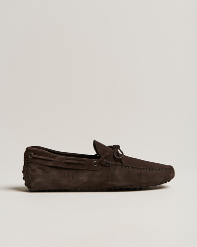 Herr | Tod's | Tod's | Laccetto Gommino Carshoe Dark Brown Suede