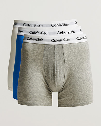Herr | Briefs | Calvin Klein | Cotton Stretch 3-Pack Boxer Breif Grey/White/Blue