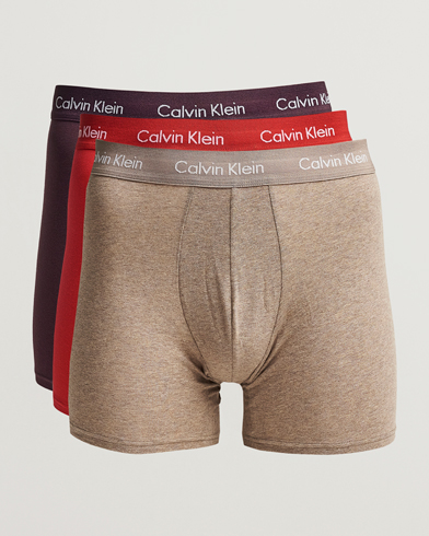 Herr | Briefs | Calvin Klein | Cotton Stretch 3-Pack Boxer Breif Plum/Red/Beige