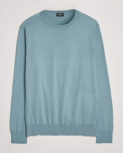 Herr | Zegna | Zegna | Premium Cotton Crew Neck Sweater Teal