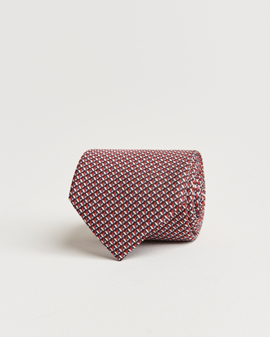 Herr | Zegna | Zegna | Geometrical Print Silk Tie Red