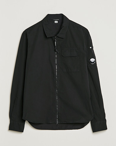 Herr | C.P. Company | C.P. Company | Garment Dyed Gabardine Zip Shirt Jacket Black