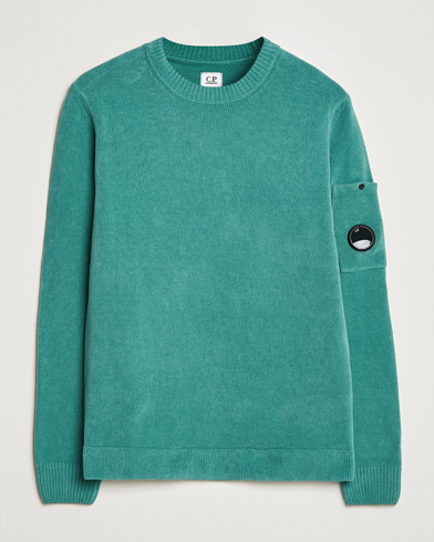 Herr | Stickade tröjor | C.P. Company | Cotton Chenille Crew Neck Ocean Green