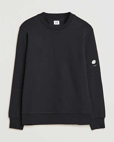 Herr | C.P. Company | C.P. Company | Diagonal Raised Fleece Lens Sweatshirt Black