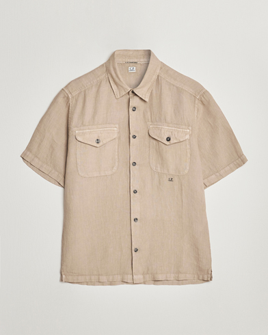 Herr | C.P. Company | C.P. Company | Short Sleeve Pocket Linen Shirt Taupe